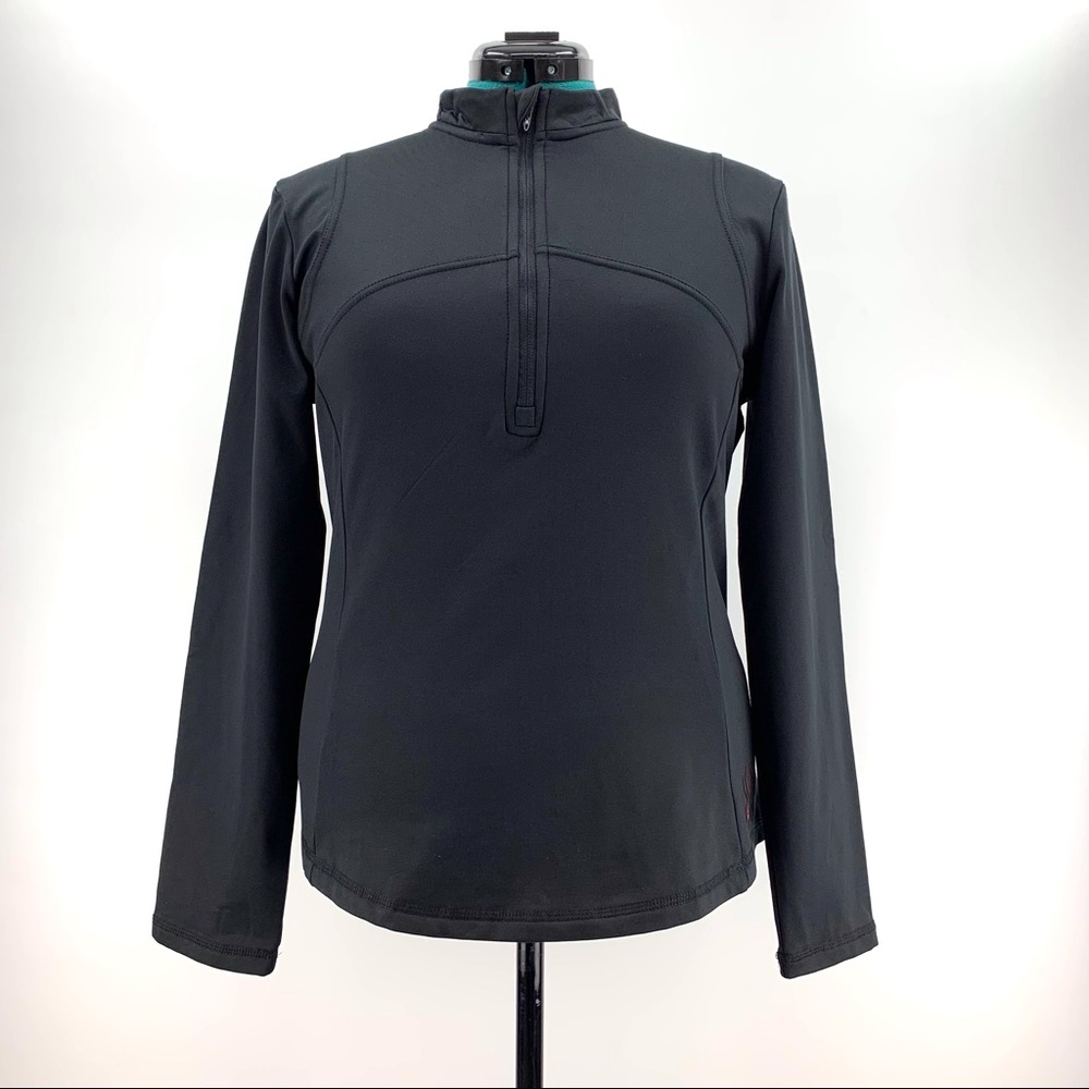 Spyder Active NWT Black 1/2 Zip Tech Fleece Long Sleeve Top, Large